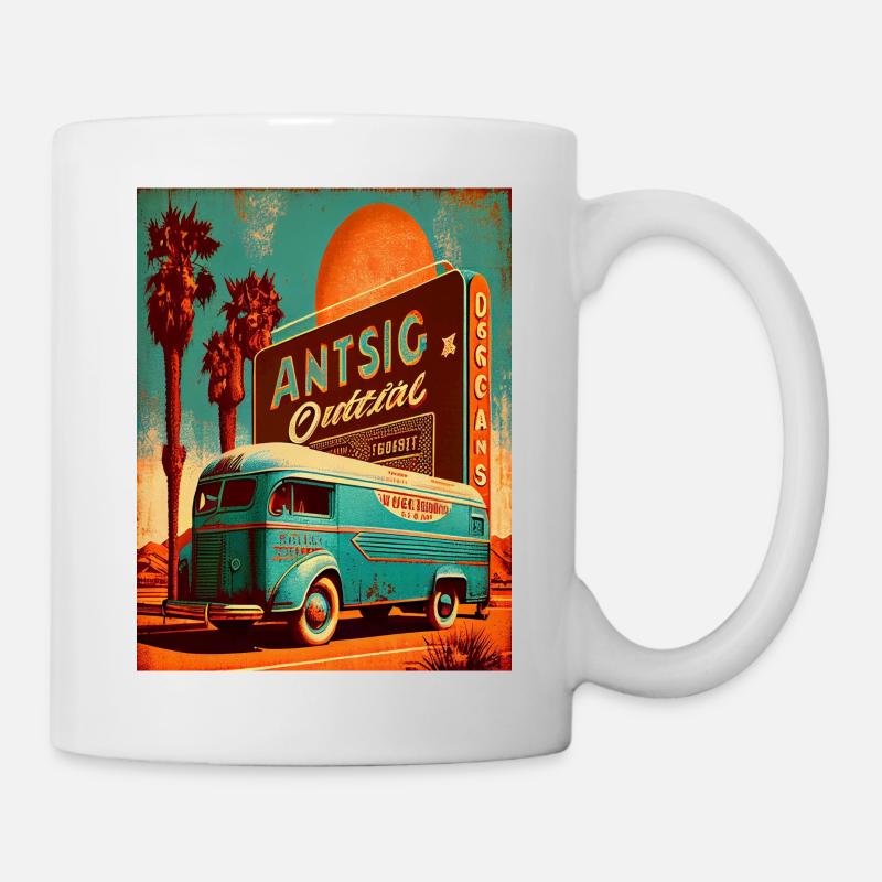 jugapilo Bilder Retro-Druck - Tasse - Weiß