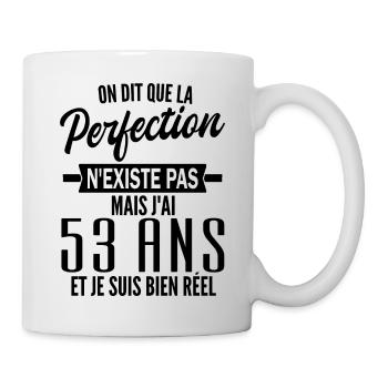 perfection 53 ans / cadeau anniversaire 53 ans - Mug blanc - blanc - Droite