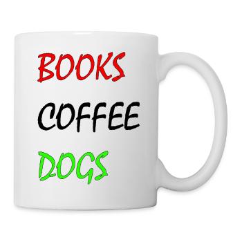 Books coffee dogs color - Mug - white - Right