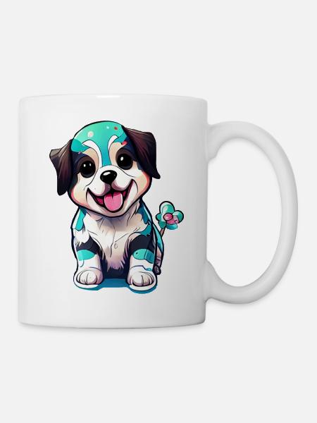 Mignonnerie sous forme de chien. Vigoureux et vibrant - Mug blanc - blanc