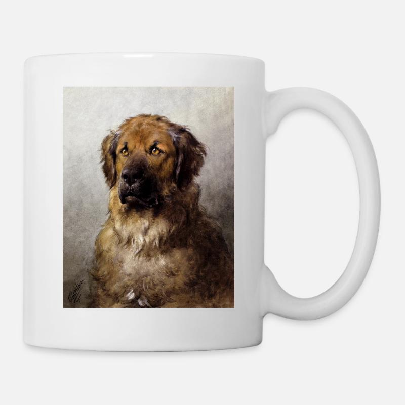 Réalisme Chiens Portrait Leonberger - Mug blanc - blanc