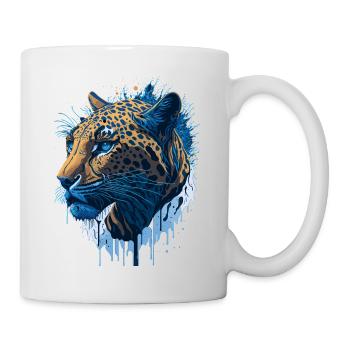 Leopard Raubkatze Illustration - Tasse - Weiß - Rechts