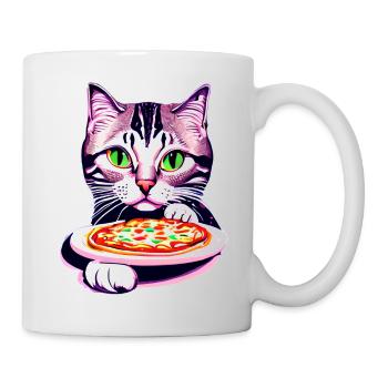 Cat Pizzeria Cat Pizza Kitten Pizza Lovers - Mug - white - Right