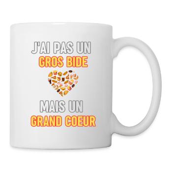 J'ai pas un gros bide, mais un grand coeur - Mug blanc - blanc - Droite