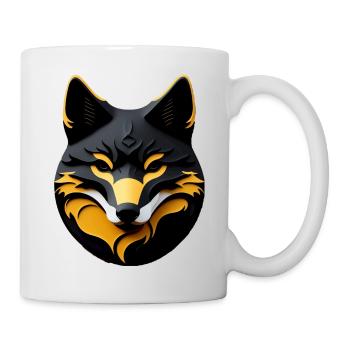 Black and gold fox - Mug - white - Right