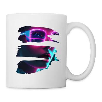 Cyber-Punk DJane - Neon Sunglasses - Mug - white - Right