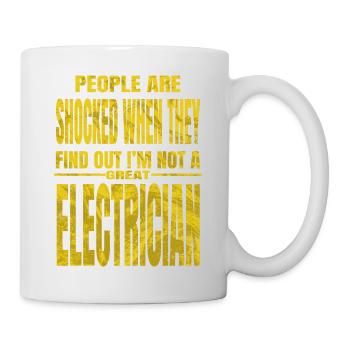 present electronics socket prop bday fun - Tasse - Weiß - Rechts