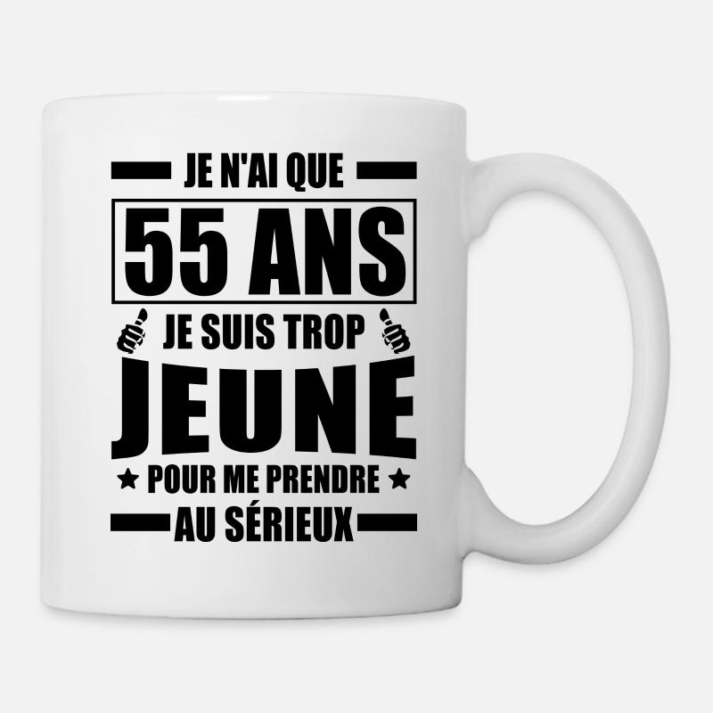 j ai 55 ans / cadeau anniversaire 55 ans - Mug blanc - blanc