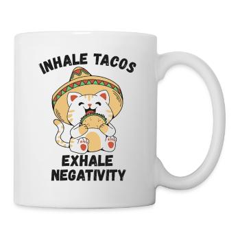 Inhalez des tacos, expirez la négativité - Mug blanc - blanc - Droite