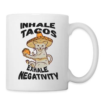 Inhalez des tacos, expirez la négativité - Mug blanc - blanc - Droite