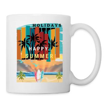 Tropical Summer happy - Mug blanc - blanc - Droite