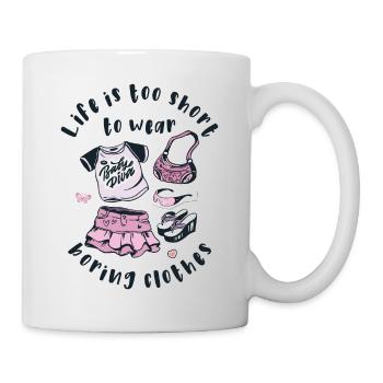 Life is too short to wear boring clothes - Mug - white - Right