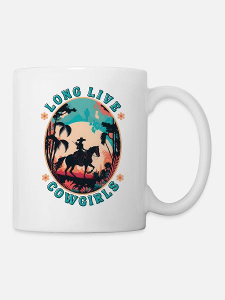 Es lebe die Cowgirls - Tasse - Weiß