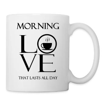 Thé, café, MORNING LOVE Black - Mug blanc - blanc - Droite