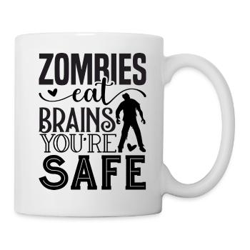 Zombies eat Brains you ́re Safe - Mug - white - Right