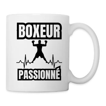 boxeur passionné - Mug blanc - blanc - Droite