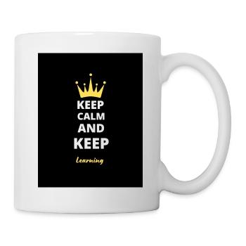 Restez calme et continuez à apprendre T-shirt - Mug blanc - blanc - Droite