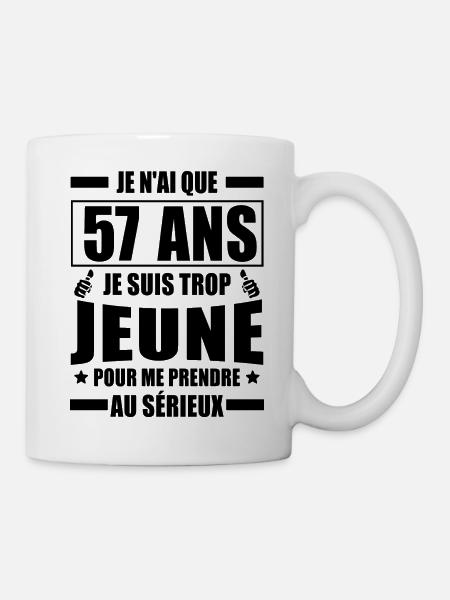 je n ai que 57 ans / humour anniversaire 57 ans - Mug blanc - blanc