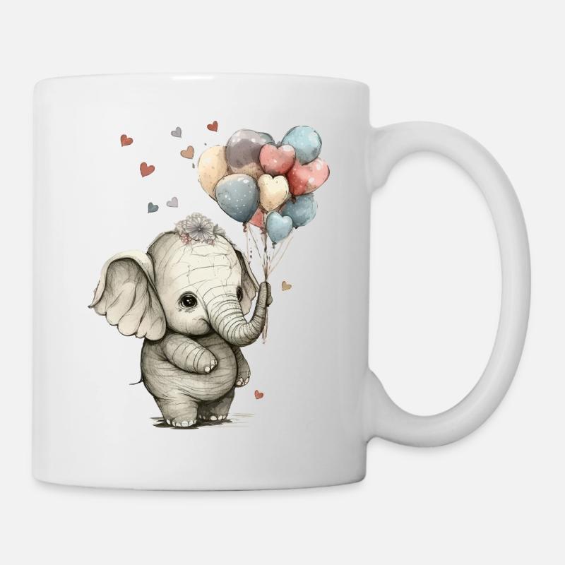Niedlicher Elefant - Tasse - Weiß
