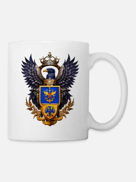 Adler mit Wappen - Tasse - Weiß