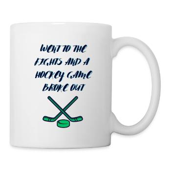 Ging zu den Kämpfen und ein Eishockeyspiel brach aus - Tasse - Weiß - Rechts