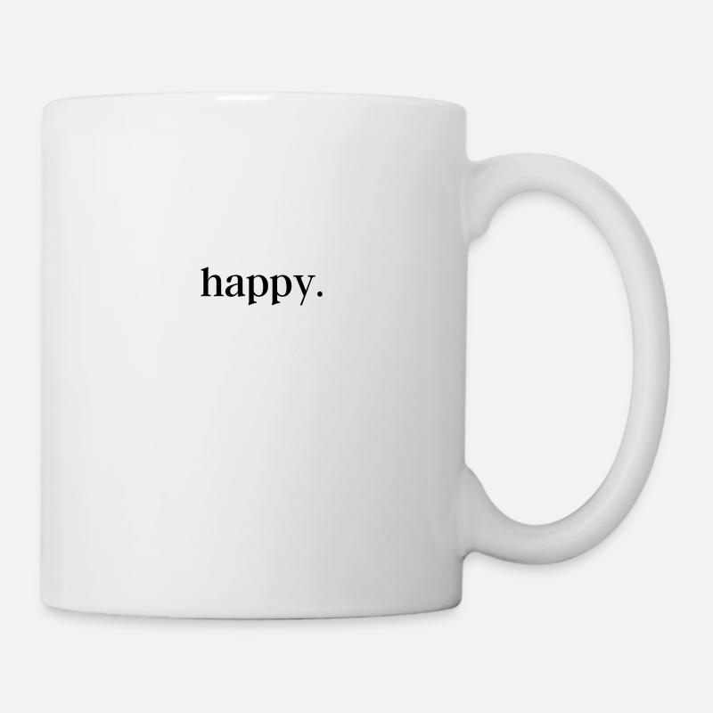 "Happy" T-shirt (minimalistic) - Mug - white