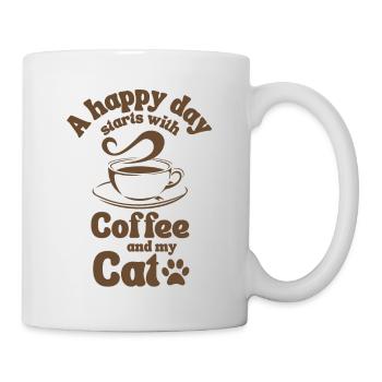Amateur de chat de café - Mug blanc - blanc - Droite