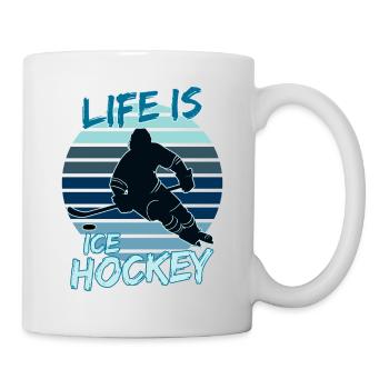 Das Leben ist Hockey - Tasse - Weiß - Rechts