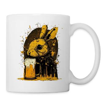Gefährlich süß, das Bier liebende Kaninchen - Tasse - Weiß - Rechts