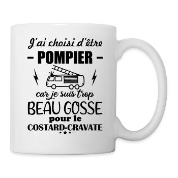 J'ai choisi d'être pompier, fête des pères - Mug blanc - blanc - Droite