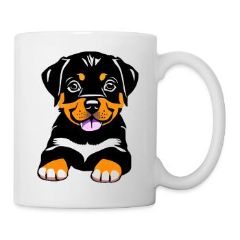 Chiot Rottweiler Chien Chiens Rottweiler Chiot - Mug blanc - blanc - Droite