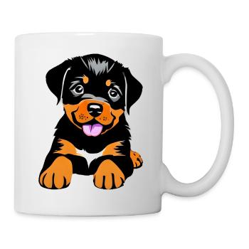Chiot Chiens Rottweiler Chien Rottweiler Chiot - Mug blanc - blanc - Droite