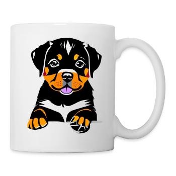 Dog puppy dog Rottweiler dogs Rottweiler puppy - Mug - white - Right