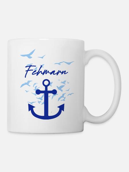Fehmarn,möwen,anker,vogelschwarm - Tasse - Weiß