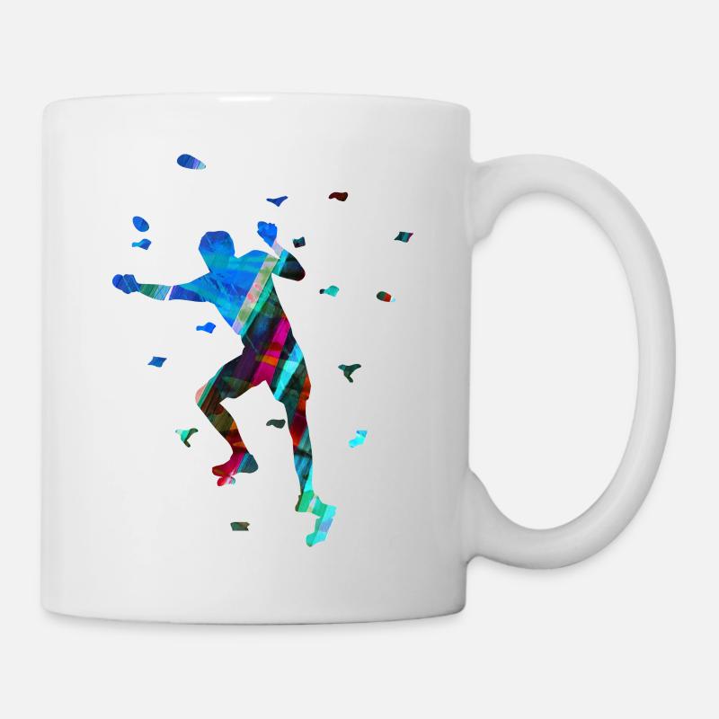 Bouldern,Sport,Klettern, sportler,graffiti - Tasse - Weiß