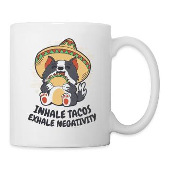 Inhalez des tacos, expirez la négativité - Mug blanc - blanc - Droite