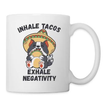 Inhalez des tacos, expirez la négativité - Mug blanc - blanc - Droite