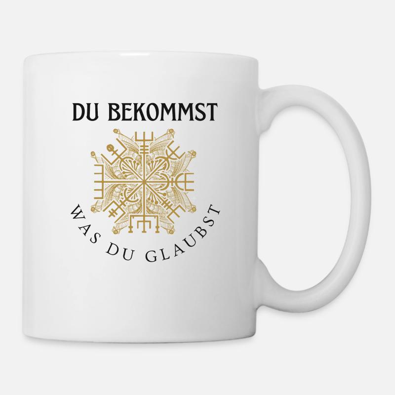 Wegweiser RUNEN viking CELTIC - VEGVISIR - Tasse - Weiß
