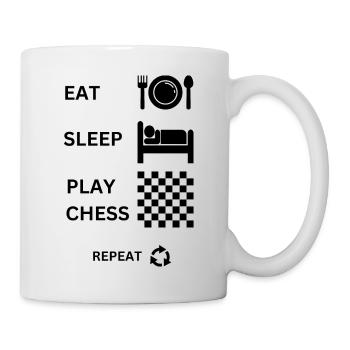 Funny Chess Player Gift Eat Sleep Chess Repeat - Mug - white - Right
