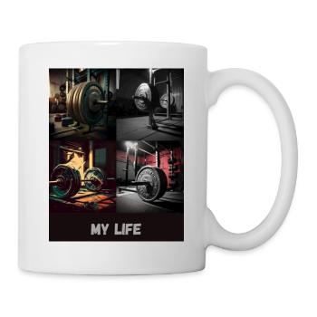 Training Sportswear Bodybuilding Fitness Kleidung - Tasse - Weiß - Rechts