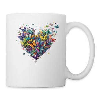 Schmetterlingsherz Farbenspiel - Tasse - Weiß - Rechts