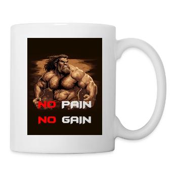 Sans travail, il n’y a pas de coups « Pas de douleur, pas de gain » - Mug blanc - blanc - Droite