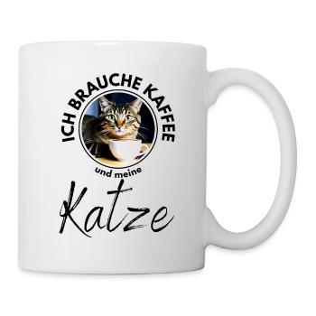 Katze Katzen Kaffee - Tasse - Weiß - Rechts