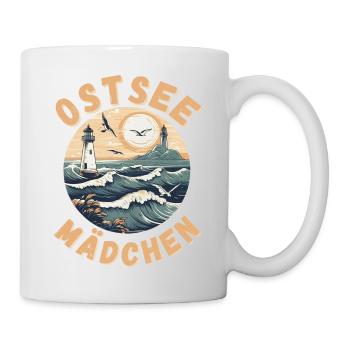 Ostsee Mädchen tolle Frauen Shirts Ostseeurlaub - Tasse - Weiß - Rechts