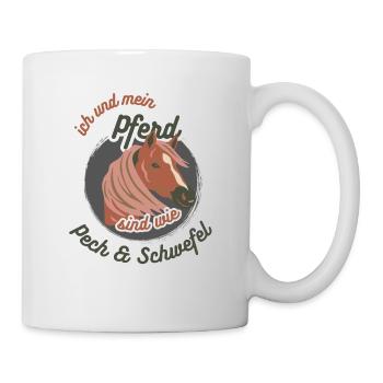 Cooles Pferde Haustier Reitpony Friese Geschenk - Tasse - Weiß - Rechts