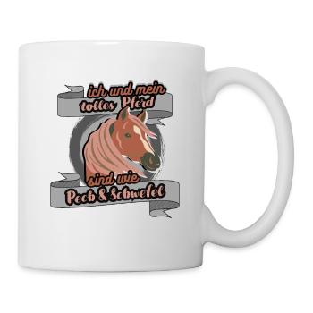Cooles Pferde Haustier Reitpony Friese Geschenk - Tasse - Weiß - Rechts