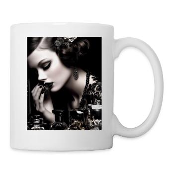 Beautiful woman black & white - Mug - white - Right