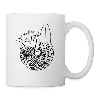 Surf Love Schwarz - Tasse - Weiß - Rechts