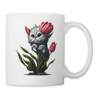 Flower Alien Cat - Mug - white - Right