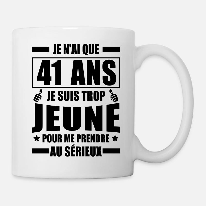 j ai 41 ans / cadeau humour anniversaire 41 ans - Mug blanc - blanc